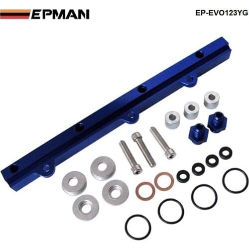 Aluminium Billet Top Feed Injector Fuel Rail Turbo Kit Blue High Quality For Mitsubishi EVO123 EP-Evo123YG