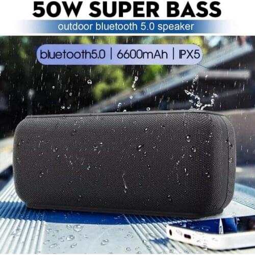 Wireless 50W Bluetooth Speaker High Power Outdoor 3D Sound Stereo TWS Sound Box Portable Heavy Bass Subwoofer AUX USB for PC TV