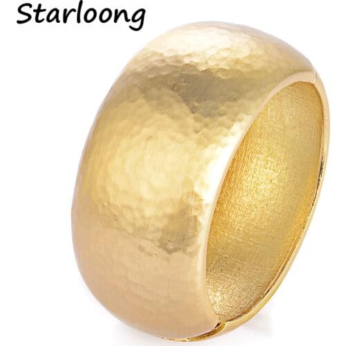 Luxury Pulseiras Feminina drawing faceted bright Gold-color Rhodium Cuff wristband Bangles for women Pulseras Bijoux Jewelry