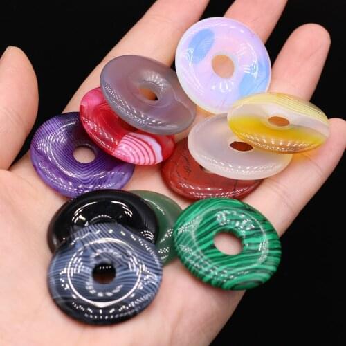 Natural Semi-precious Stone Agate Large Hole Beads 30x30mm DIY for Making Jewelry Necklace Accessories Gift