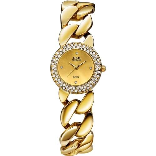G&D Womens Fashion Casual Gift Watch Stainless Steel Bracelet Watch Quartz Watch Accurate Timekeeping Free Shipping