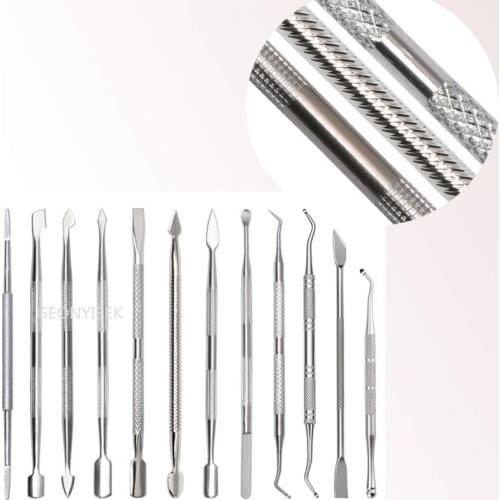 1pcs Double-ended Stainless Steel Cuticle Pusher Dead Skin Push Remover For Pedicure Manicure Nail Art Cleaner Care Tool