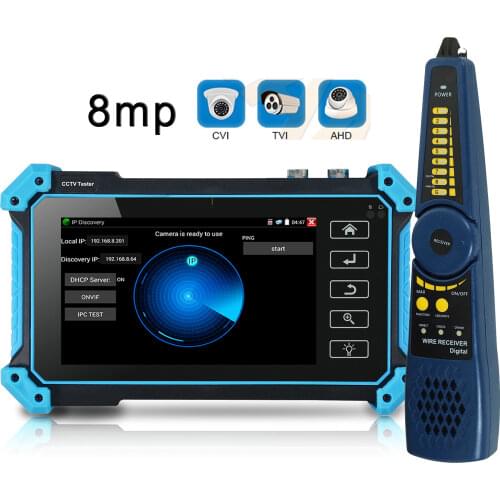 IPC-5200 Plus Full HD 8MP Ip Cvi Tvi Ahd Cvbs Monitor Camera IP Discovery 5inch IPS Touch Screen PTZ Control CCTV Tester WANGLU