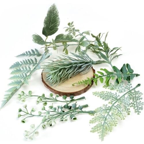 Artificial flower leaves plant for diy wedding home Christmas decoration wreath accessories scrapbooking fake flowers bouquet