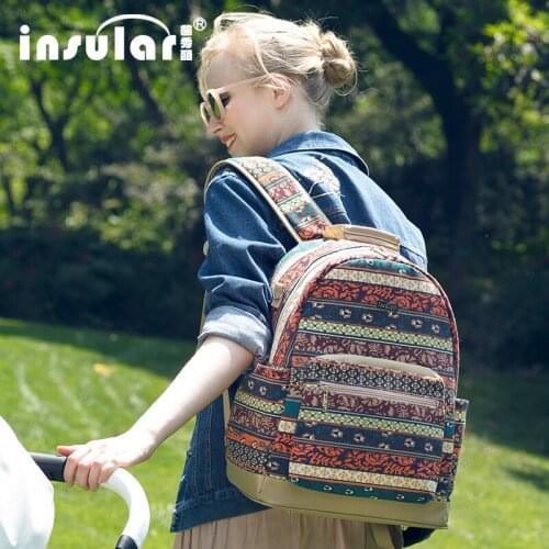 Insular Diaper Bag Backpack Large Capacity Nappy Bag Changing Bag Backpack Infant Mother Maternity Bag