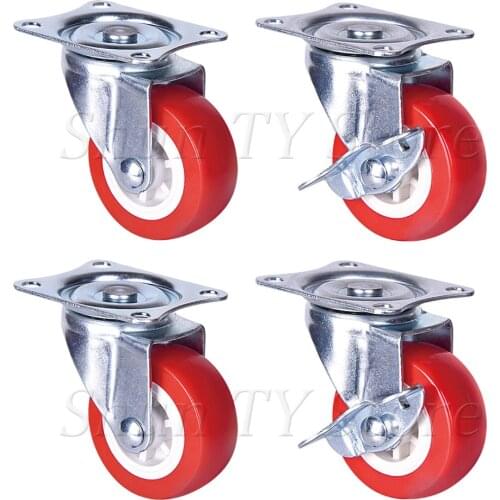 4 Pcs 1/1.25/1.5/2 Inch 360 Degree Swivel Caster Wheels Rubber Wheels No Noise Wheels For Shopping Cart Trolley caster