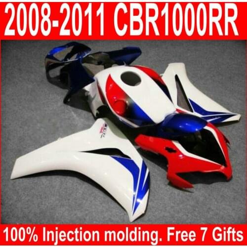 Free customize injection molded fairing kit for Honda CBR1000RR 08-11 white red black fairings set CBR1000RR 2008-2011 DZ33