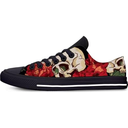 2019 Hot Latest Men Woman Shoes Skull Hip Hop Plimsolls Lightweight Casual Canvas Shoes Breathable Comfortable board shoes