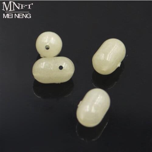 MNFT 100PCS 5*8MM Oval Pearl Cross Hole Beads Carp Fishing Accessory Saltwater Rigs Luminous & Transparent Plastic Bead