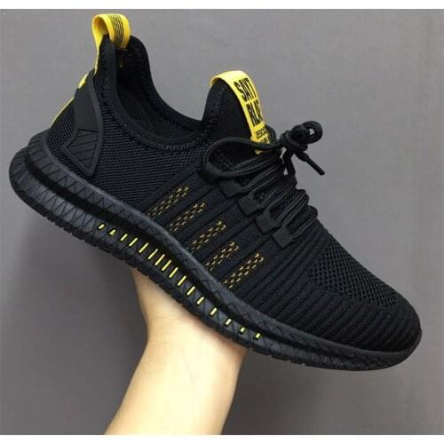 Flying mesh shoes mens casual shoes fashion Korean breathable sports shoes mens running shoes 2021 new