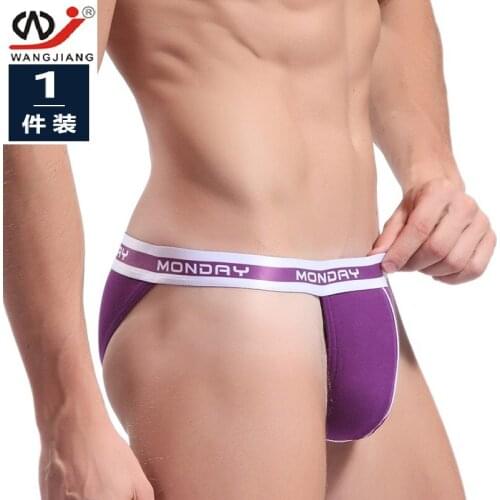 WJ mens briefs breathable soft and comfortable bamboo fiber U pants head sexy underwear wj 3004 DK