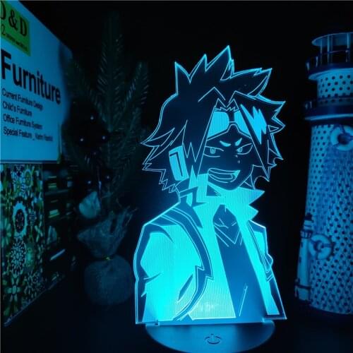 Boku no Hero Academia Anime 3D Visual Lamp DENKI KAMINARI LED Nightlight Kids Children Bedroom Decor Light Manga Gift Night Lamp