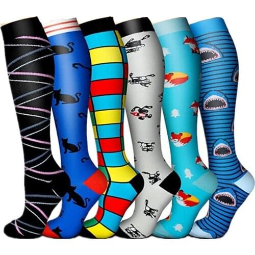 Unisex Compression Socks Varicose Veins Socks Animal Prints Soccer Stockings Outdoor Running Cycling Long Pressure Stockings