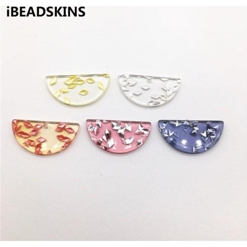 New arrival! 30x15mm 100pcs/lot clear acrylic semicircle-shape charms for stud earrings/earrings accessories/Earring parts DIY