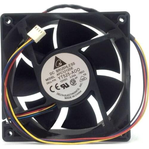 Original 12038 12cm AFC1212DE DC 12V 1.60A 4 line PWM Large Air Temperature Control Fan Cooling cooler Fan