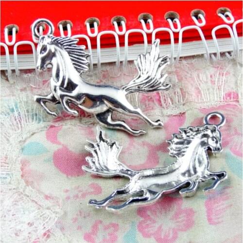 20pcs 45.7*30.2MM Antique Silver Plated Charms Horse Pendants Zinc Alloy Charms Jewelry Findings For DIY