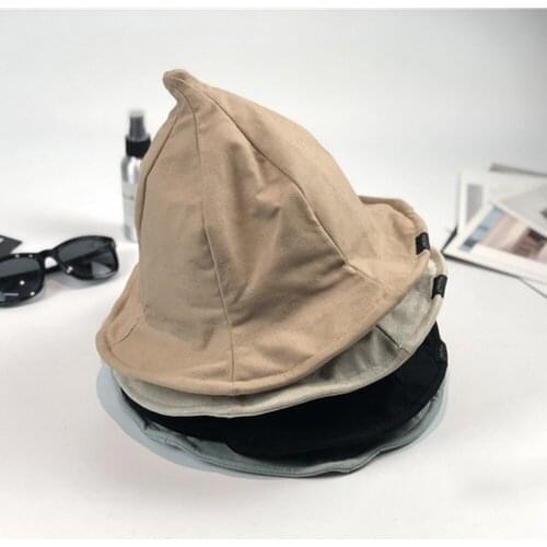 Japan Solid Color Sun Hat Women Men Summer Sun Protection Sunshade Steeple Cap Lady Casual Fashion Sunscreen Basin SunHats H7354