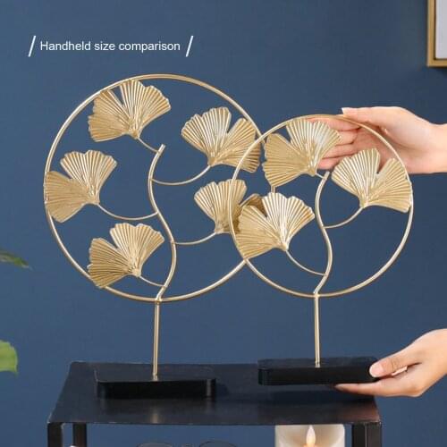 Nordic Home Decoration Office Accessories For Living Room Piecies Home Decor Leaves Statue Miniature Wrought Iron Ornaments