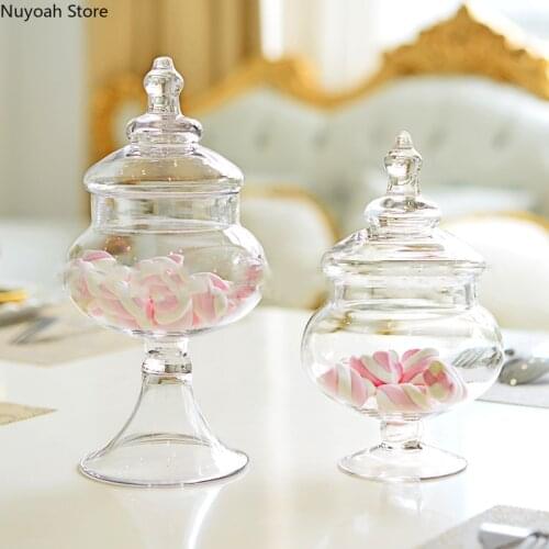 Ransparent Glass Jar Multifunctional Candy Storage Jar Crafts Household Storage Box Living Room Desktop Storage Accessories