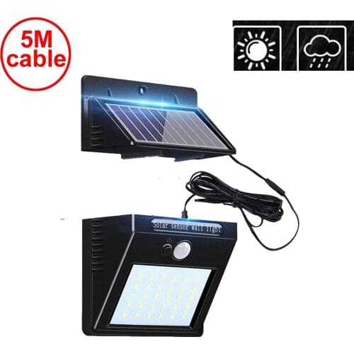 30 led solar light detachable panel waterproof IP65 outdoor lamp for garden yard door lawn patio lantern security emergency deck