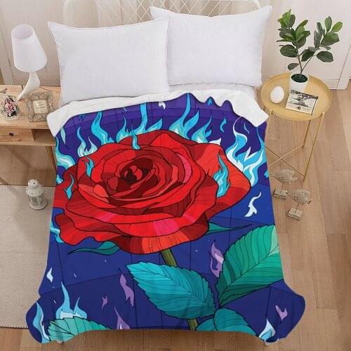 Bedroom Warm Fleece Blankets Flower Sofa Throw Blankets Childrens Baby Soft Blankets Airplane Portable Sherpa Blanket