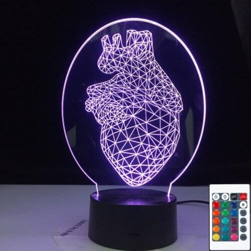 Heart Triangle Nightlight 3D Illusion Night Light for Kids Bedroom Decor Light Dropshipping Led Table 3D Lamp Gift 3D-4956