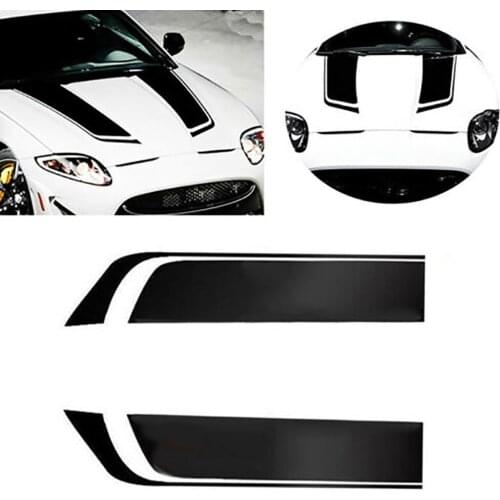 Vinyl Car Sticker Set Stripe Universal 2PCS Adhesive Auto Bonnet Decal