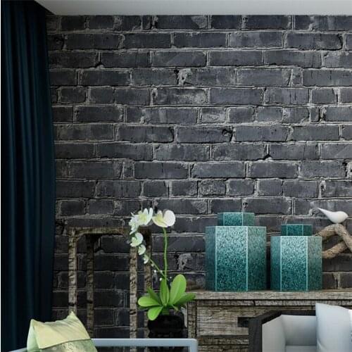 Wellyu Vintage antique brick pattern 3d wallpaper new Chinese coffee clothing shop restaurant hair salon hairdressing wall paper