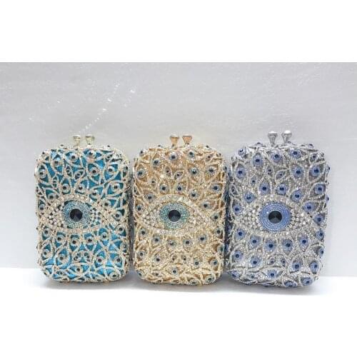XIYUAN Womens Evening Clutch Bag Party Purse Luxury Wedding Clutch For Bridal Exquisite Crystal Ladies Handbag evening bags