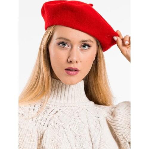 Woman Red Painter Beret Fashion French Beret Caps Women Autumn Winter Outdoor Berets Street Style Plain Cap Vintage Girls Berets