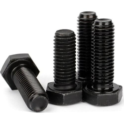 1/5pcs M8 M10 M2 GB5783 DIN933 Black 304 Stainless Steel External Hex Outside Hexagon Head Cap Screw Bolt Thread Length 16-100mm