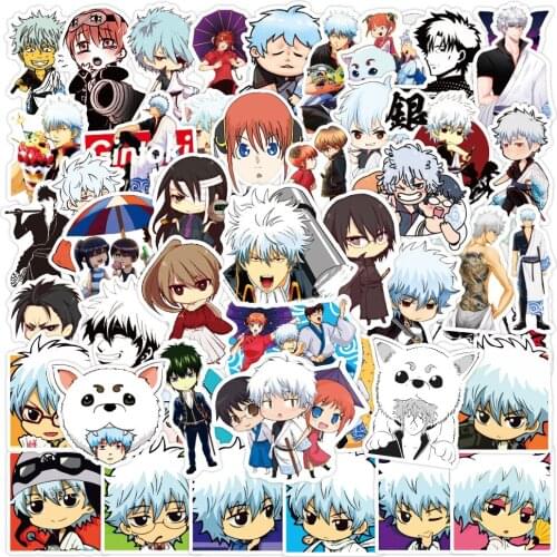 10/30/50PCS Anime Gintama Graffiti Trolley Case Scooter Refrigerator Water Cup Waterproof Sticker Wholesale