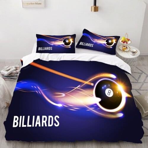3D printing fashion sports billiard quilt cover luxury bedding black quilt cover pillowcase super extra large duvet cover 3pcs