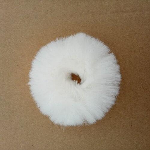 White Faux Rabbit Fur Pom Pom circle Ball with hole for Bag Accessories Hand Bag Charm Pendant