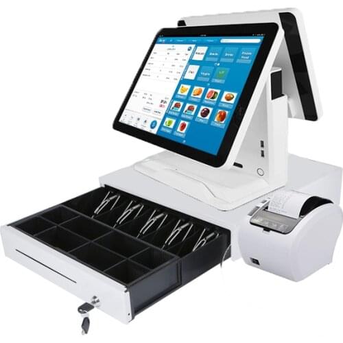 Free shipping Cheap Dual POS systems ordering machine 15 inch pos all in one for business