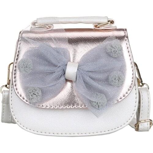 PU Children Crossbody Bag Kids Kindergarten Messenger Bag Fashion Bow Toddler Shoulder Bags for Girl Cute Baby Handbag Kid Purse