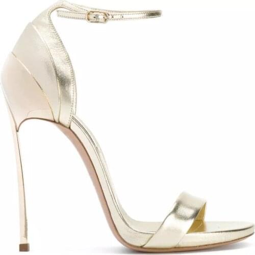 Hongyi Gold White Gladiator Women Sandals 11cm Concise Belt Summer Women High Heel Shoes Fashion Sexy Women Pumps Plus Size