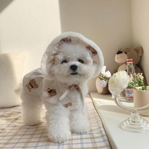 INS Style Dog Dress Korean Spring Cute Bear Suspender Skirt Bichon Teddy Dog Skirt Pet Dog Clothes Small Dog Dress Costume Perro