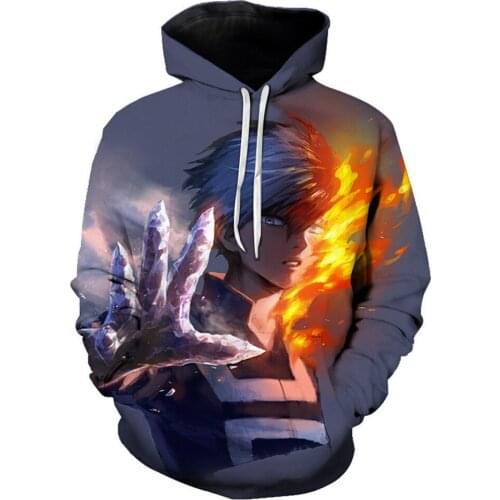 Unisex Anime Boku My Hero Academia Cosplay Costume Fashion Adults 3D Printing Cartoon Pullover Fleece Sweater Hoodie Stylish