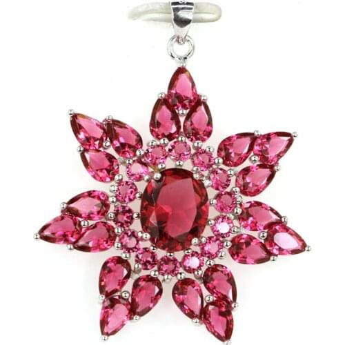 45x38mm Big Star Shape 5.7g Created Paris Blue Topaz Green Emerald Party Real 925 Solid Sterling Silver Pendant