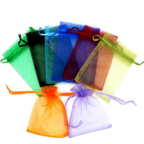 10pcs/lot Organza Gift Bags (13x18cm) Transparent Snow Yarn Bag Drawstring Gift Pouches Jewelry Packing Wedding Party Gift Bags