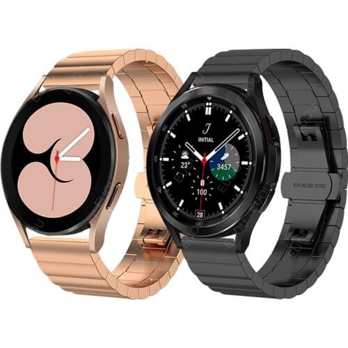 Butterfly Buckle Metal Strap For Samsung Galaxy Watch4 Classic 42mm 46mm Stainless Steel Band Galaxy Watch 4 44mm 40mm Wristband