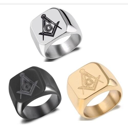 Fashion Personality Freemason Single Ring Ring Mens Ring Accessories Gifts for Men
