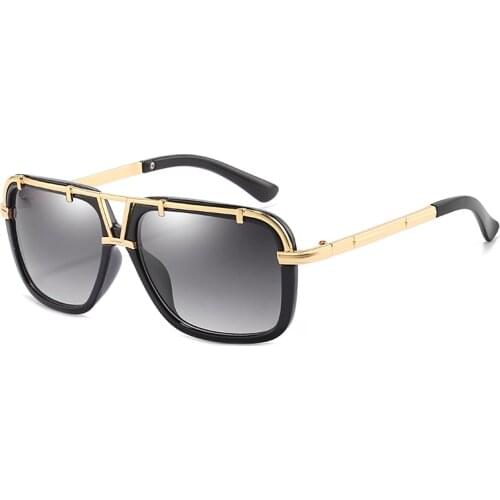 Simvey 2020 Fashion Men Flat Top Sunglasses Classic Women Brand Designer Metal Square Sun Glasses UV400 Protection