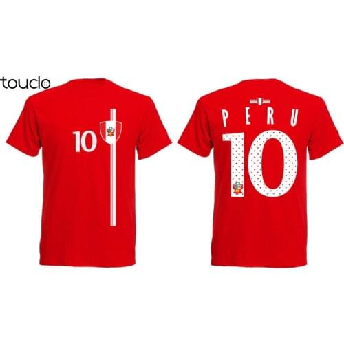 New Summer Tee Shirt Peru T-Shirt Mens Footballer Legend Soccers Jersey Trikot Nummer 10 Funny T-shirt