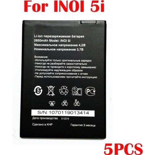 Original 5PCS 2850mAh inoi 5i Battery For INOI 5I Lite INOI5 Lite Phone In Stock New Production High Quality Battery