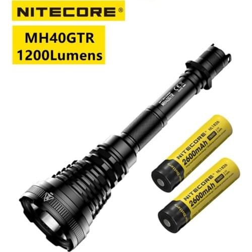 Original NITECORE MH40GTR Flashlight 1200 Lumens 1200 Lumens USB Rechargeable CREEXP-L HI V3 LED With 2*2600mAh Battery
