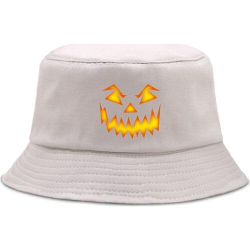 Halloween Horror Grimace Bucket Hat Cotton Summer Panama Hats Unisex Sun Shade Fishing Caps Women Outdoor Beach Fishermans Cap