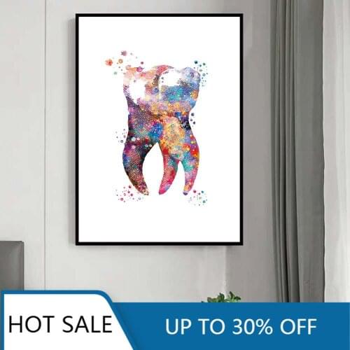 Tooth Posters Dentistry Wall Art Canvas Painting Poster Dental Teeth Dentist Gift Prints Medicine Wall Decor Dental Room Decor