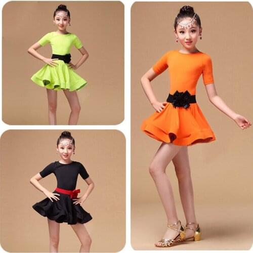 Latin Dance Dress For Girls Children Salsa Tango Ballroom Dancing Dress Competition Costumes Kids Practice Dance Clothing